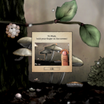 【蜘蛛の移動は、指を画面にタッチしたまま、目的の方向や、障害物の輪郭に沿って動かすことで行う】