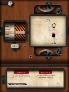 【この場合は、"move on"（新しいことを始める）の意味が、かつてはライオンが相棒だったサーカス団員が、今はマジシャンになっているというアニメーションで示される】